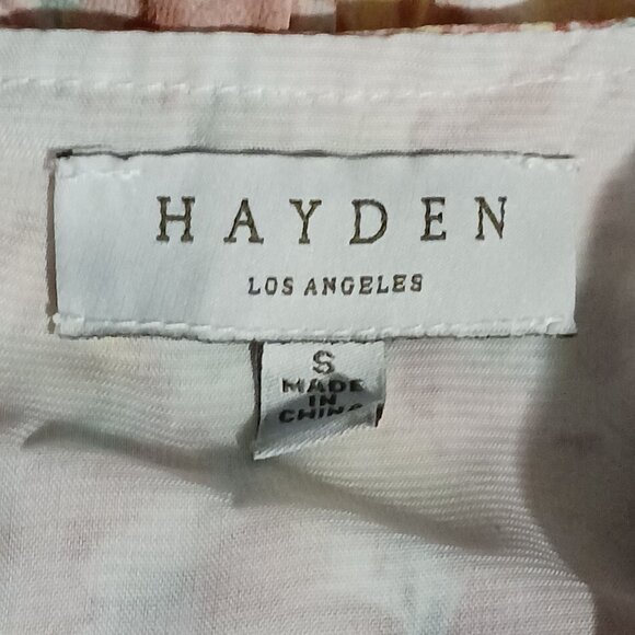 Hayden Los Angeles Floral Ruffle Sleeve Tiered Dress Pink Multi Size S - Picture 10 of 13